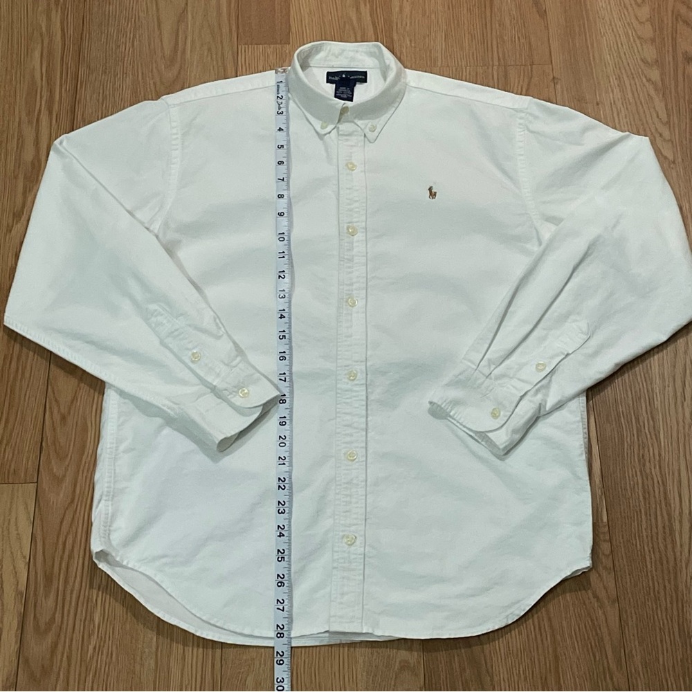 Polo Ralph Lauren Youth 20 Long Sleeve Button Down Shirt White Preppy Office - Picture 6 of 10